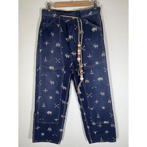 NEW Dr. Collectors P71 Carpenter Canvas southwest blue pants M beaded California
